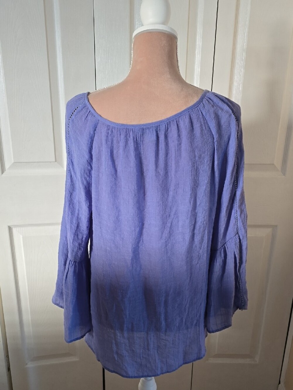 Counterparts Lavender Tassel Tie Peasant Top Size Medium - Picture 2 of 7